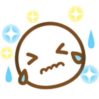 😖 chorando, triste, lágrimas, emoção, desenho animado, rosto, chateado whatsapp sticker