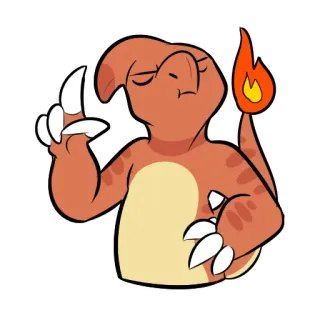👆 Charmander pokemon, lagarto, fogo, personagem, desenho animado, monstro telegram sticker