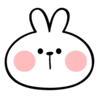 🙂 conejo, animal, lindo, kawaii, dibujos animados, caricatura telegram sticker