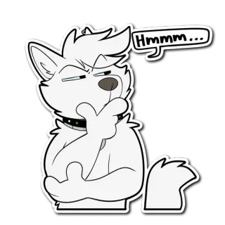 🤔 Hmmm... dier, hond, hmm, nadenken, nieuwsgierig telegram sticker