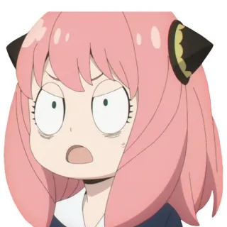 😠 Anya Forger Spy x Family Anya Forger, Spy x Family, Anime, Gadis, Lucu, Rambut pink, Ekspresi whatsapp sticker