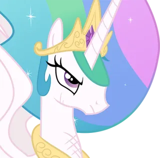 😠 Princess Celestia My Little Pony Мультфильм, Пони, Принцесса, Селестия, Корона, Животное telegram sticker