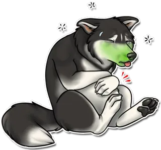 😷 sakit, anjing, sakit, kartun, sedih, binatang, terluka, sakit whatsapp sticker