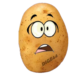 😳 DIGE44 kentang, kartun, makanan, sayur, ekspresi, wajah telegram sticker