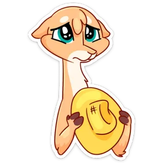 ☺️ # Desenho animado, Animal, Suricate, Chapéu, Fofo telegram sticker