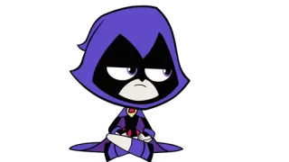 😒 Raven Teen Titans Go! Raven, Teen Titans Go!, Kreskówka, Superbohater telegram sticker