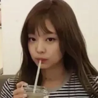 😂 woman, drinking, girl, portrait, person, beverage, straw telegram sticker