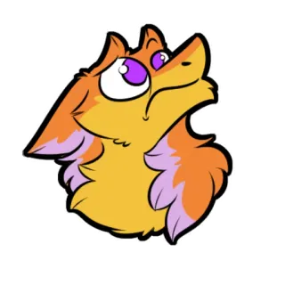 😔 fox, cartoon, animal, cute, head, furry, orange telegram sticker