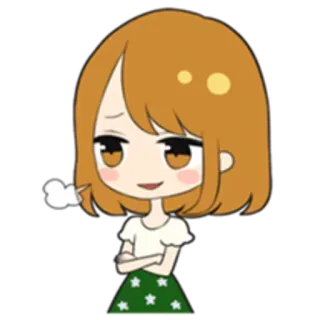 😌 desenho animado, menina, adesivo, personagem, fofo whatsapp sticker
