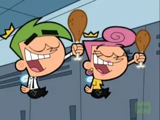 🧚‍♂️ Cosmo and Wanda The Fairly OddParents Cartoon, Cosmo, Wanda, Cosmo und Wanda – Wenn Elfen helfen, Hähnchenschenkel whatsapp sticker
