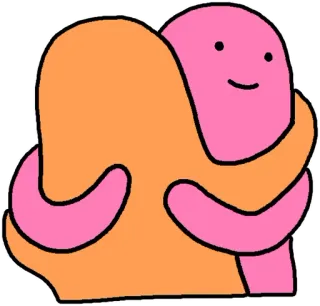 🙅 Abrazo, Dibujo animado, Amor, Amistad, Personaje telegram sticker