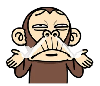😪 원숭이, 슬픈, 동물, 만화 telegram sticker