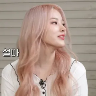 🦔 설마 mujer, pelo rosa, retrato, coreana, cara telegram sticker