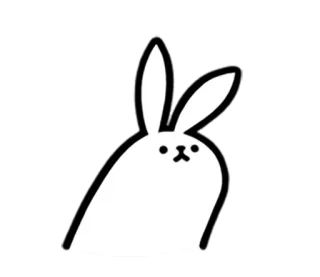 😶 lapin, lapinou, animal, mignon, dessin animé whatsapp sticker