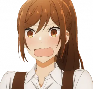😊 Hori Kyouko Horimiya anime, chocada, surpresa, garota, Hori telegram sticker