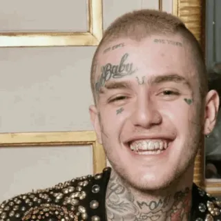 😀 Lil Peep Baby Rapper, Musik, Tattoo, Porträt, Person, Lächeln telegram sticker