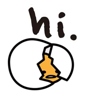 ✋ hi. ovo, rachado, saudação, desenho animado, kawaii telegram sticker