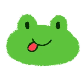 😋 rana, animale, cartone animato, carino, verde, lingua whatsapp sticker