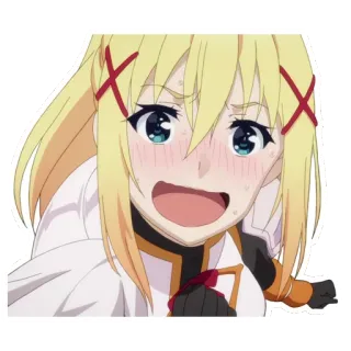 😳 Darkness Konosuba Anime, Konosuba, Darkness, Waifu, Lindo, Rubia, Manga, Ecchi telegram sticker
