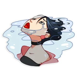😭 adesivo, mulher, chorando, triste, anime, desenho animado, feminino, ilustração whatsapp sticker
