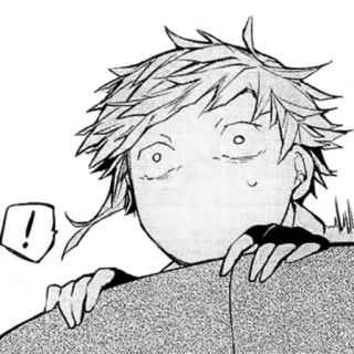 ❗️ Atsushi Nakajima Bungou Stray Dogs anime, manga, surprise, shock, cartoon telegram sticker