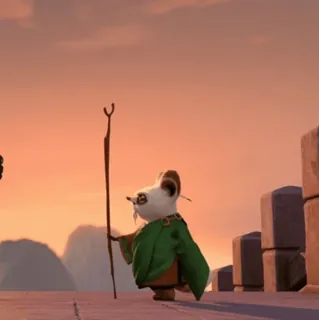 🥋 Master Oogway Kung Fu Panda 卡通, 大师, 智者, 熊猫, 动物, 绿色 whatsapp sticker