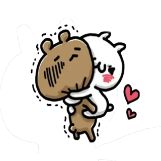 😆 cartoon, bear, love, hug, heart, kawaii, cute telegram sticker