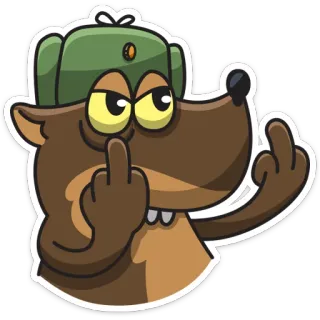 🖕 middle finger, offensive, cartoon, animal telegram sticker
