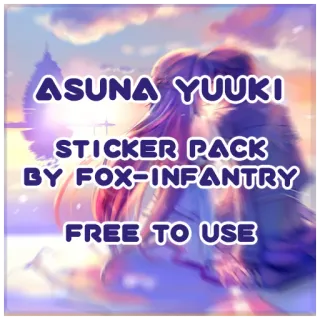 ℹ Asuna Yuuki ASUNA YUUKI
STICKER PACK
BY FOX-INFANTRY
FREE TO USE Anime, Manga, Asuna Yuuki, Adesivo, Fanart telegram sticker