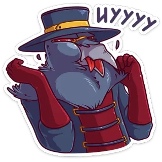 🥴 YYYYY medico della peste, uccello, personaggio, cartone animato telegram sticker