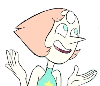 😛 Pearl Steven Universe Kreskówka, Animowany, Postać, Pearl, Steven Universe, Wzruszenie ramionami telegram sticker
