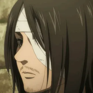 🖤 Eren Yeager Attack on Titan アニメ, エレン・イェーガー, 進撃の巨人, キャラクター, 包帯, 怪我 telegram sticker