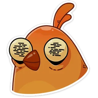 👀 새, 오렌지, 스티커, 만화 telegram sticker