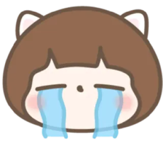 😭 chorando, triste, lágrimas, emocional, desenho animado, personagem, kawaii telegram sticker