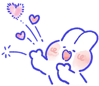 ❤️ lapin, mignon, coeur, dessin animé, joyeux, content telegram sticker