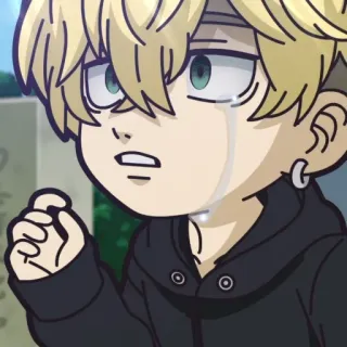 🎐 Anime, Menino, Chorando, Triste, Personagem, Mangá whatsapp sticker