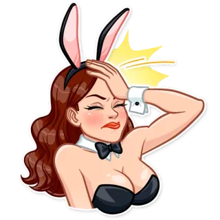 🤦‍♀️ кролик, девушка, женщина, костюм, уши telegram sticker