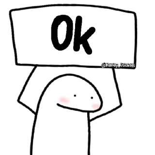 😀 Ok ok, sinal, fofo, meme, blob, aprovação telegram sticker