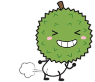 💨 durian, owoc, kreskówka, jedzenie, słodki telegram sticker