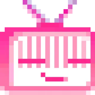 😅 tv, pink, retro, pixel art telegram sticker