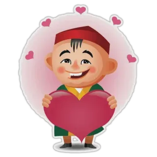 ❤️ 만화, 하트, 사랑, 귀여운, 아이 whatsapp sticker