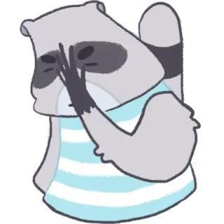 😣 raccoon, animal, cartoon, cute, funny, sticker telegram sticker