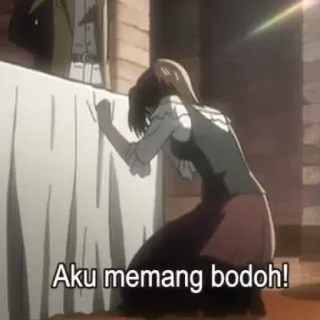 🌟 Aku memang bodoh! Anime, Mulher, Triste, Desculpa, Indo telegram sticker