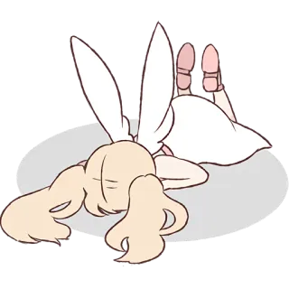 😭 lapin, fille, dormir, animé, mignon, détente telegram sticker