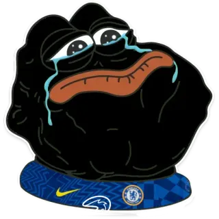😭 밈, 페페, 우는, 슬픈, 팬, 축구 telegram sticker