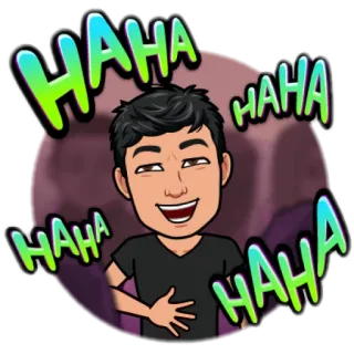 😂 HAHA laughing, haha, funny, cartoon, humor, bitmoji telegram sticker