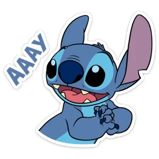 😮 Stitch AAAY Стич, мультфильм, инопланетянин, смешной whatsapp sticker