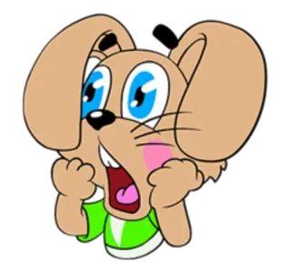 😨 Cartone animato, Topo, Animale, Carino, Personaggio, Pollice verso il basso telegram sticker