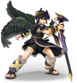 ⚫️ Dark Pit videogame, nintendo, personage, dark pit, pijl en boog, vleugels, kid icarus telegram sticker