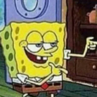 👈 SpongeBob спанч боб, мультфильм, персонаж, nickelodeon, указывает telegram sticker